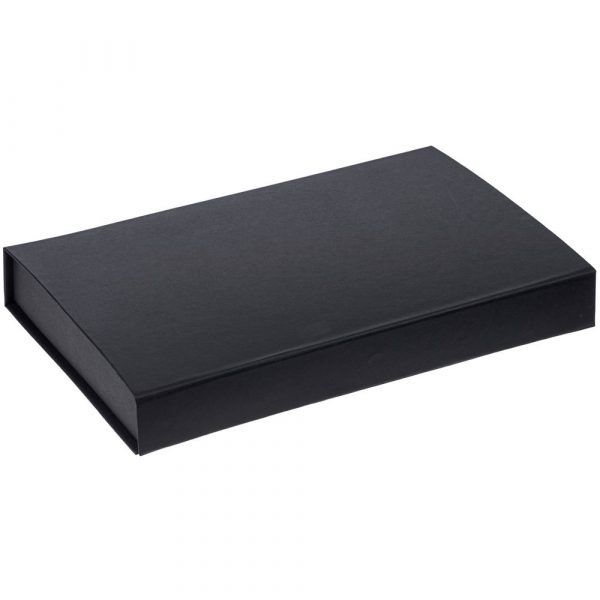 Коробка Silk с ложементом под ежедневник 13×21 см, флешку и ручку, черная