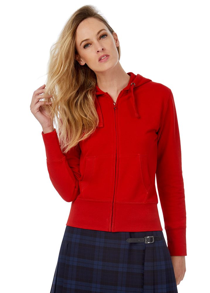 Толстовка женская Hooded Full Zip красная — изображение 5