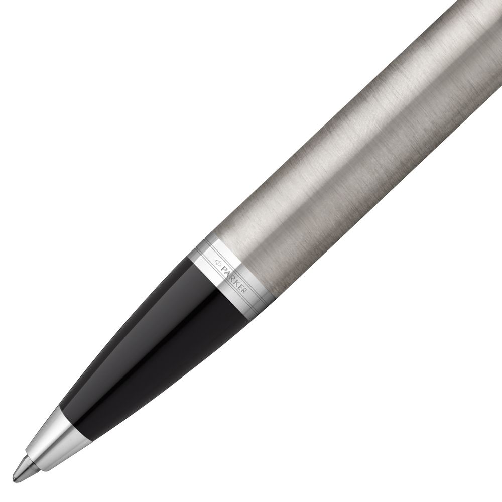 Ручка шариковая Parker IM Essential Stainless Steel CT, серебристая с черным — изображение 3