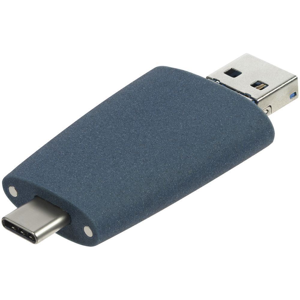 Флешка Pebble Universal, USB 3.0, серо-синяя, 32 Гб — изображение 6