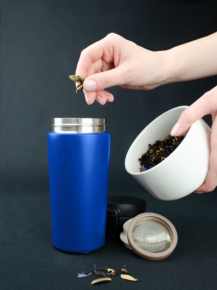 Термостакан с ситечком No Leak Infuser, синий — изображение 7