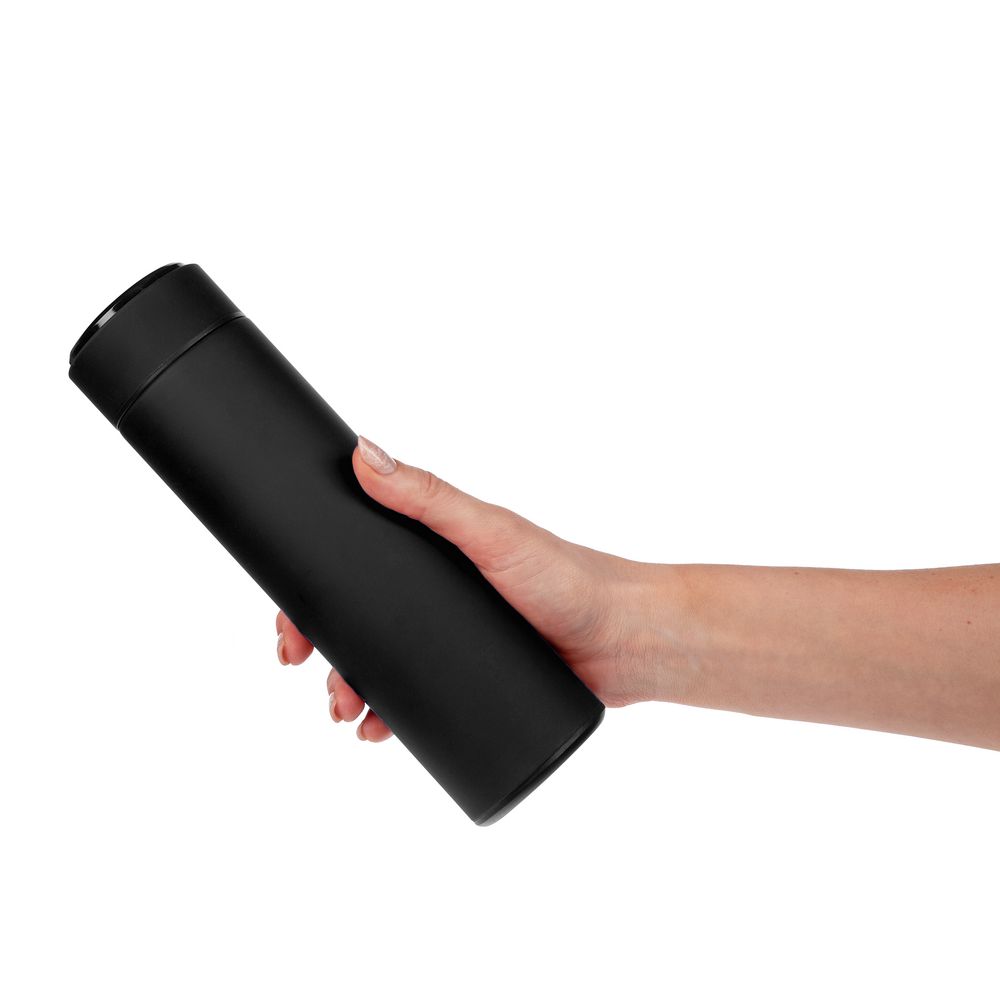 Смарт-бутылка с заменяемой батарейкой Long Therm Soft Touch, черная — изображение 7