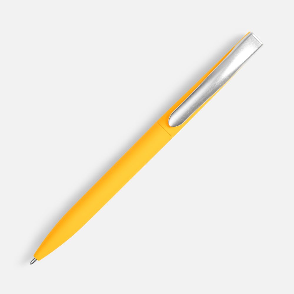 Ручка шариковая Pin Soft Touch, желтая — изображение 2