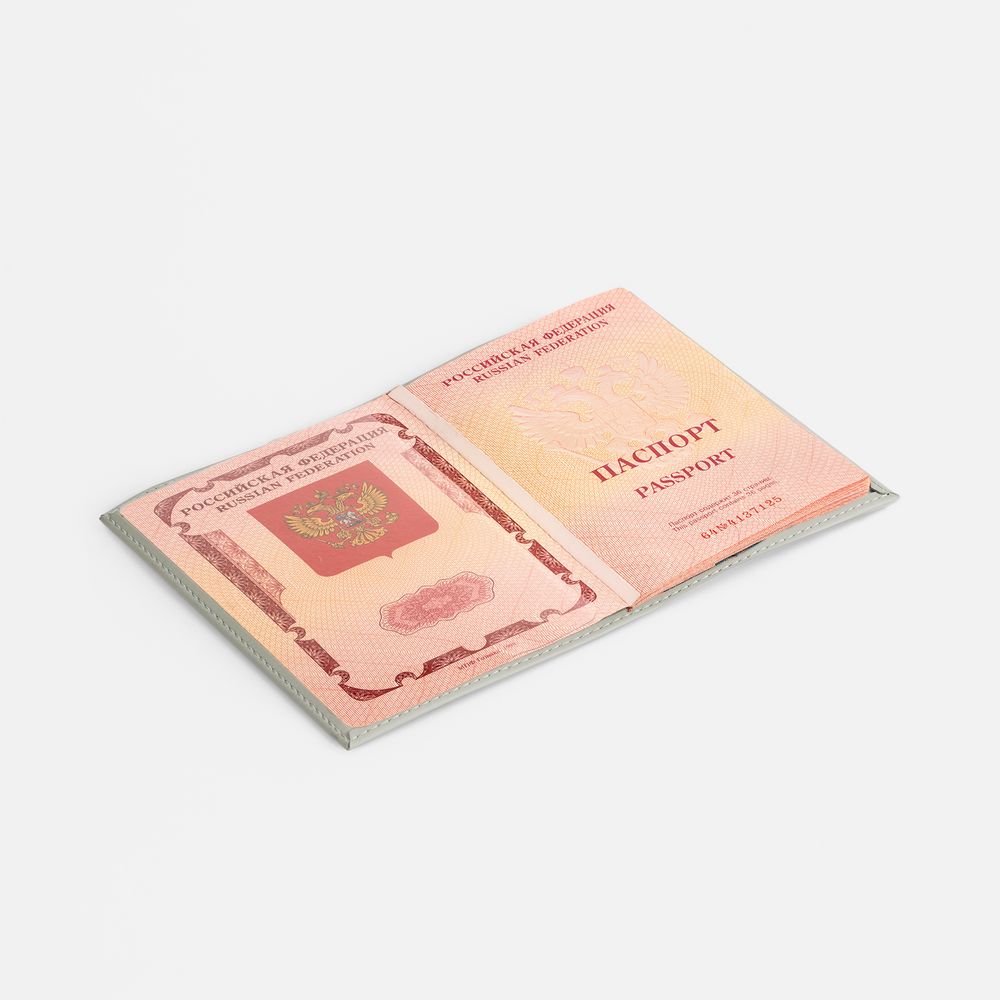 Обложка для паспорта Shall, ver. 2, серая — изображение 4