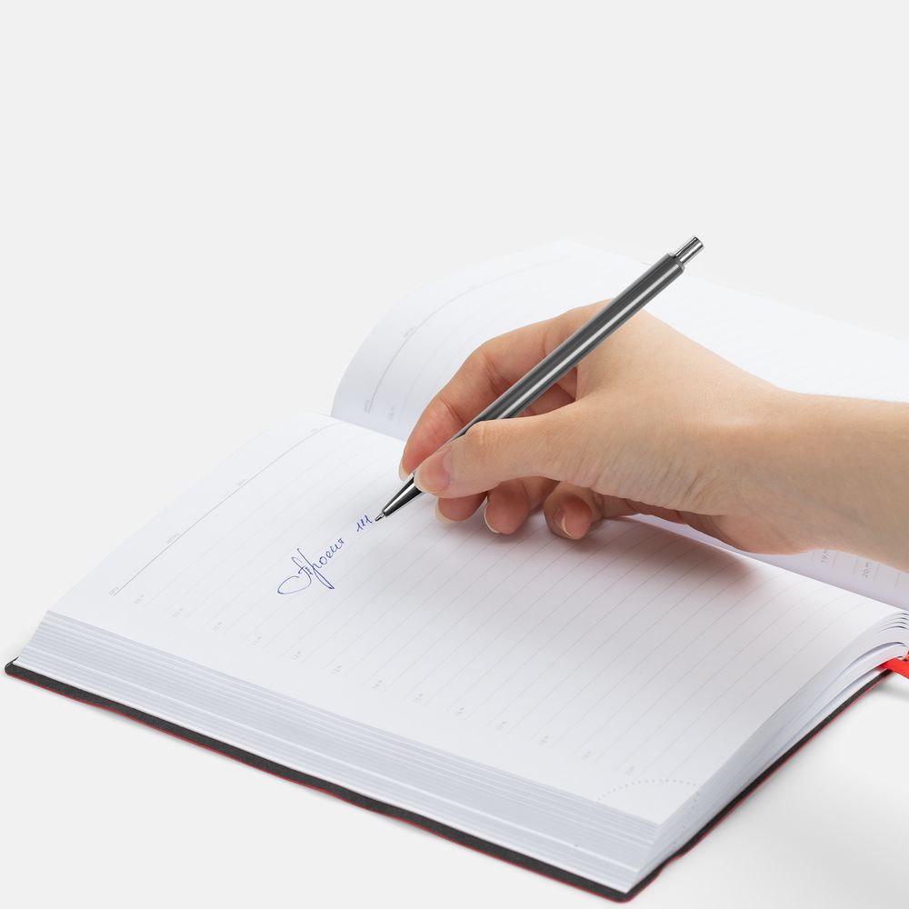 Ручка шариковая Slim Beam, серая — изображение 3