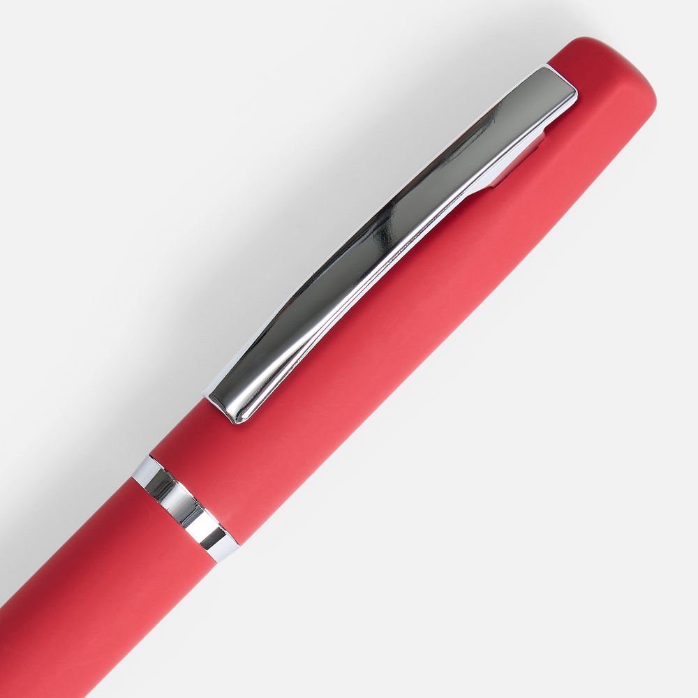 Ручка шариковая Bolt Soft Touch, красная — изображение 3