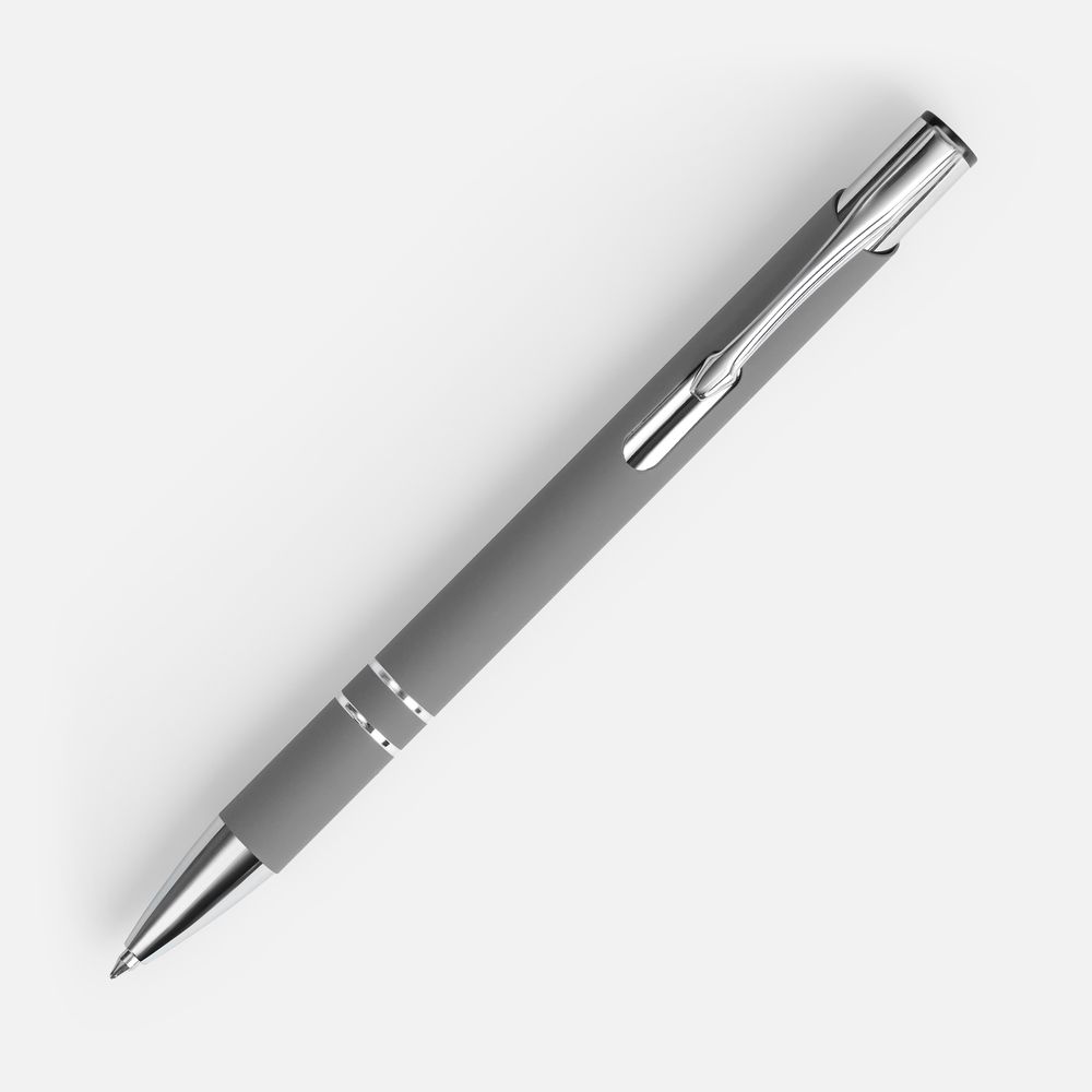 Ручка шариковая Keskus Soft Touch, серая — изображение 2