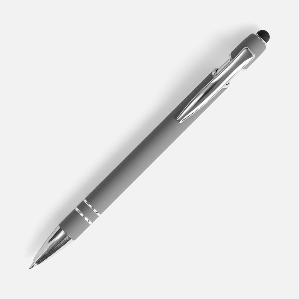 Ручка шариковая Pointer Soft Touch со стилусом, серая — изображение 2