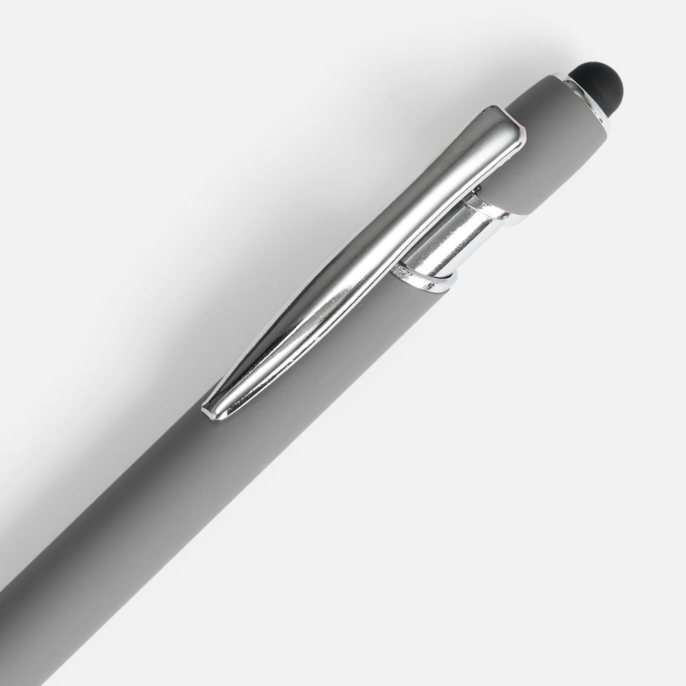 Ручка шариковая Pointer Soft Touch со стилусом, серая — изображение 3