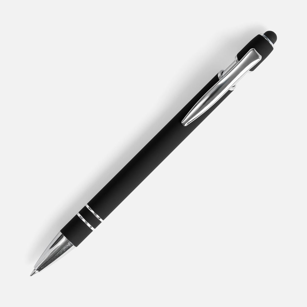Ручка шариковая Pointer Soft Touch со стилусом, черная — изображение 2