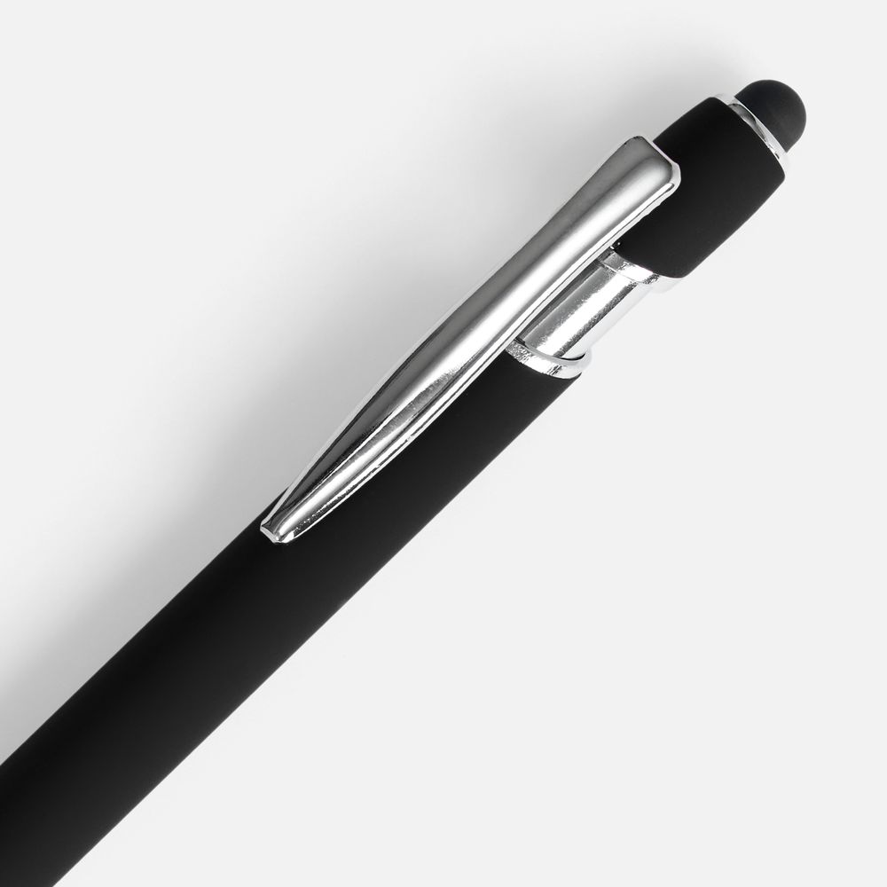 Ручка шариковая Pointer Soft Touch со стилусом, черная — изображение 3