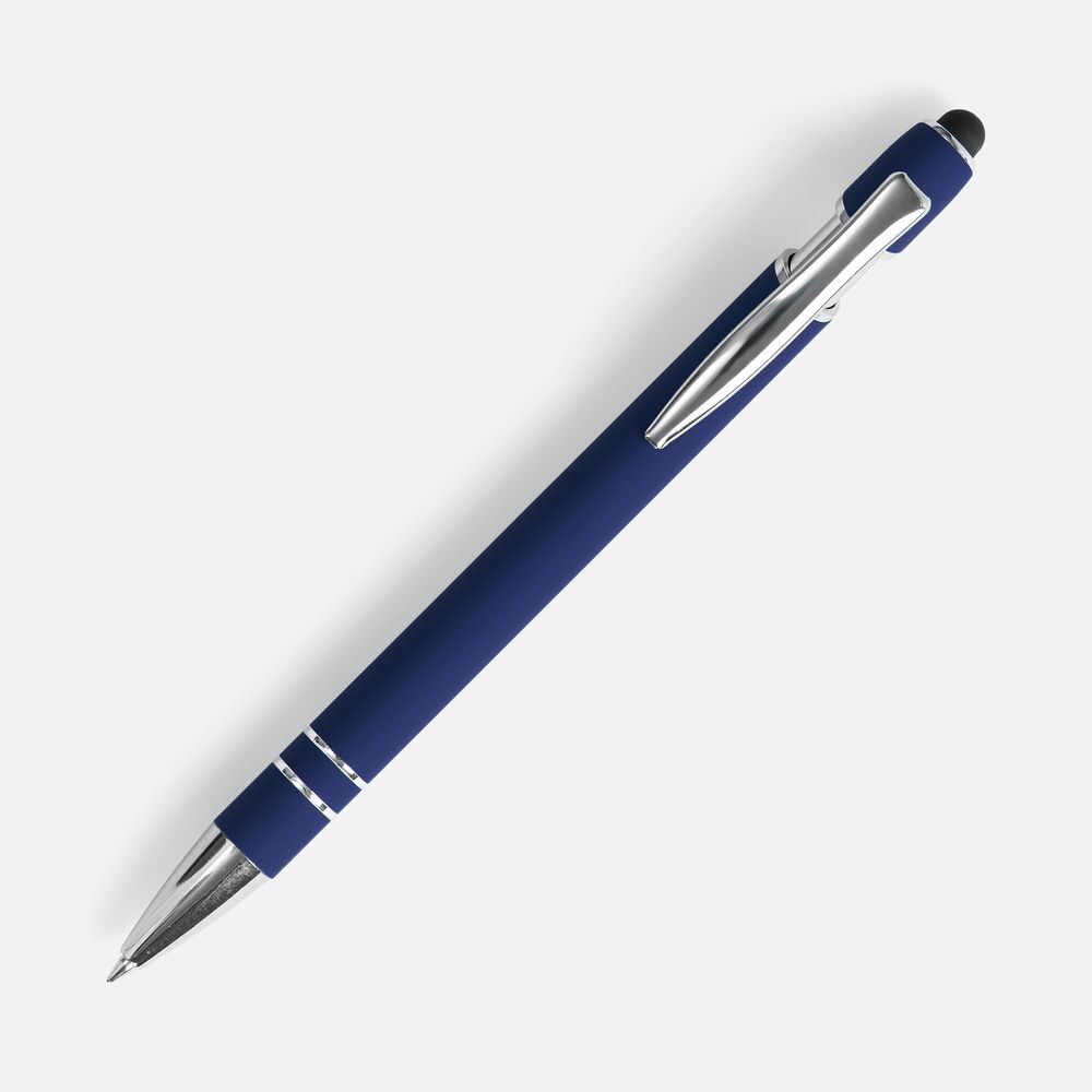 Ручка шариковая Pointer Soft Touch со стилусом, темно-синяя — изображение 2
