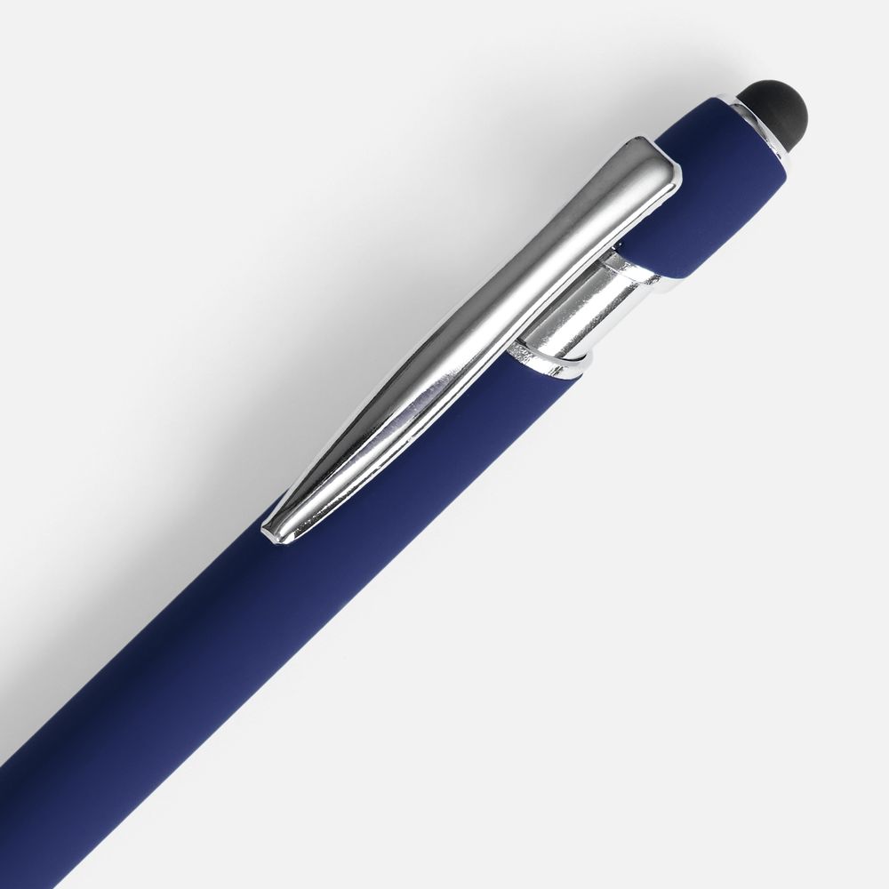 Ручка шариковая Pointer Soft Touch со стилусом, темно-синяя — изображение 3