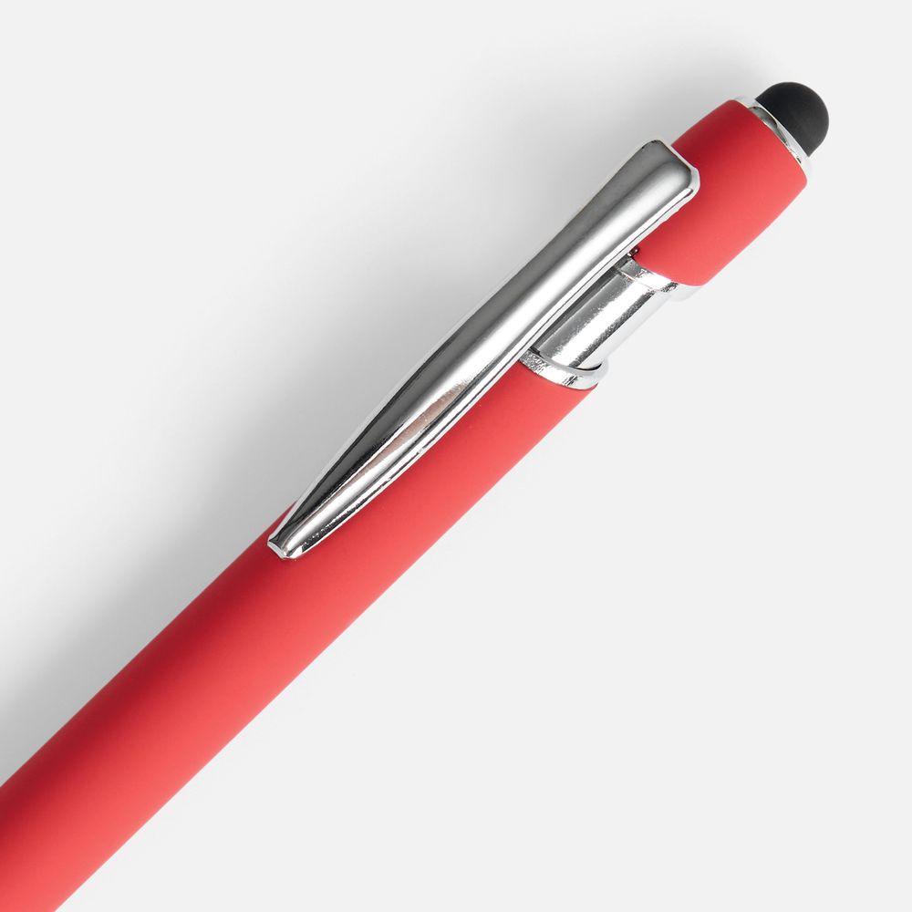 Ручка шариковая Pointer Soft Touch со стилусом, красная — изображение 3