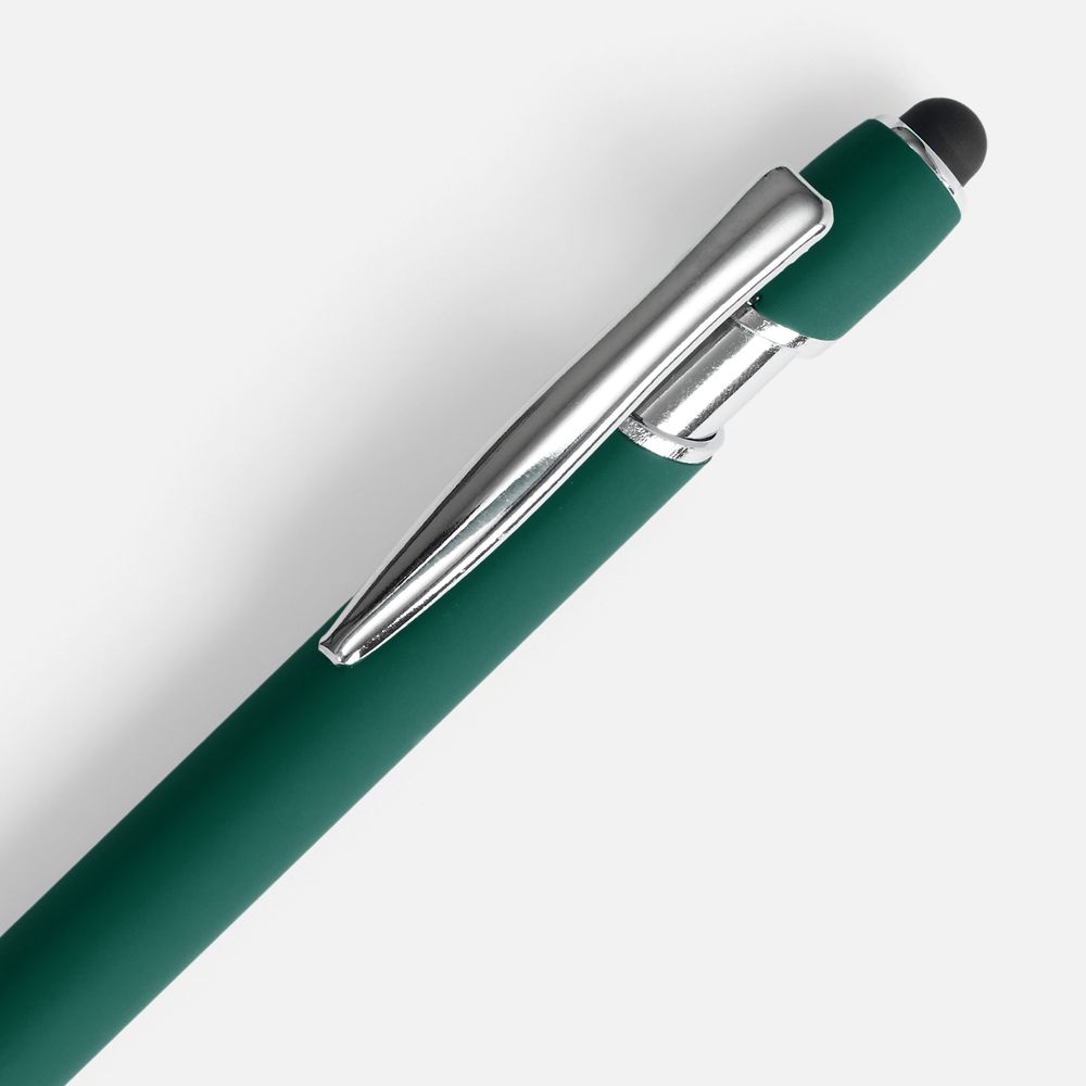 Ручка шариковая Pointer Soft Touch со стилусом, зеленая — изображение 3