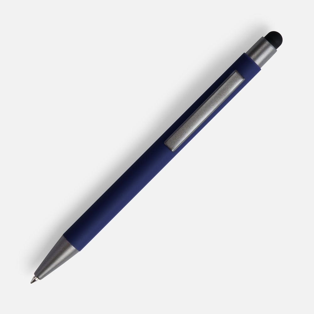 Ручка шариковая Atento Soft Touch со стилусом, темно-синяя — изображение 2