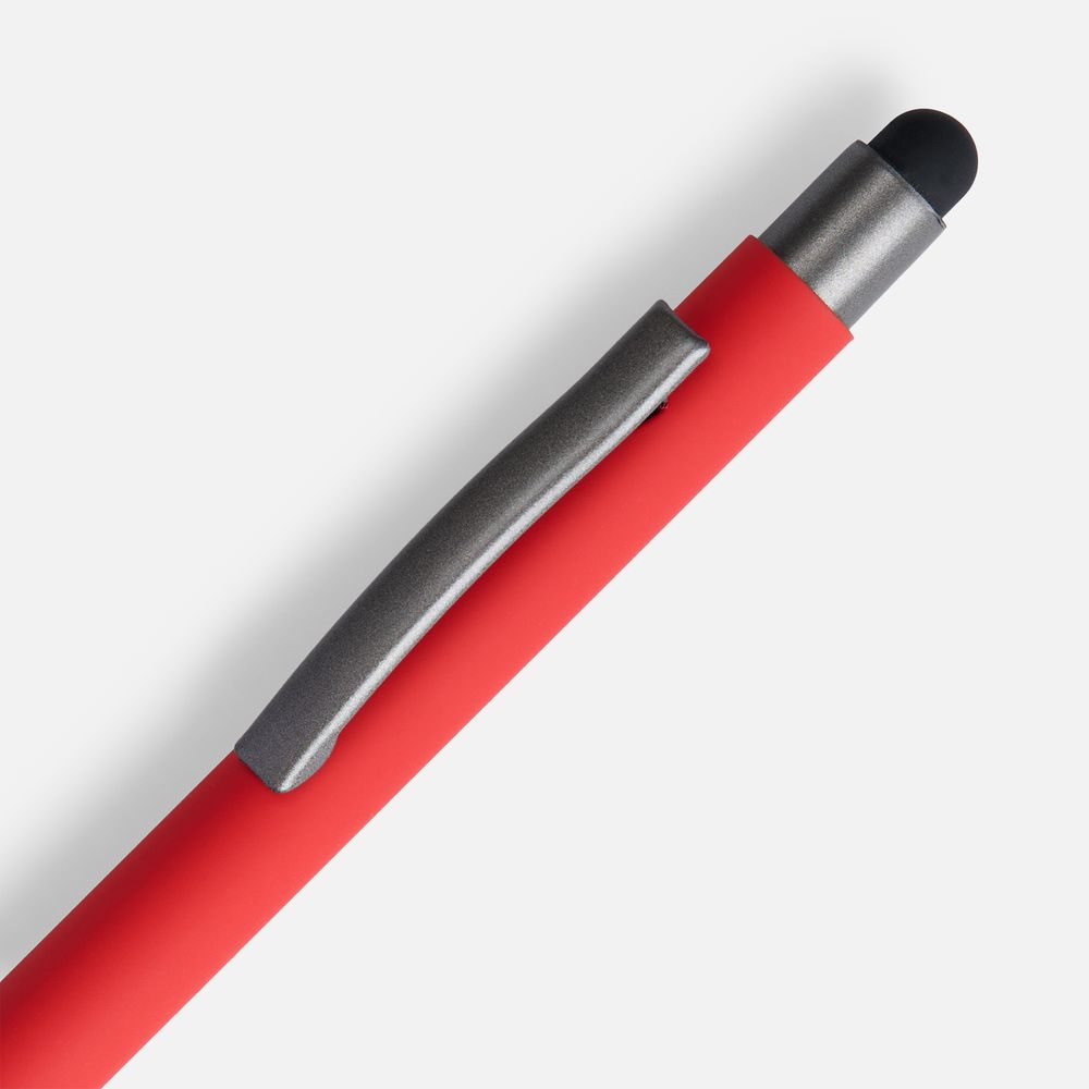 Ручка шариковая Atento Soft Touch со стилусом, красная — изображение 2