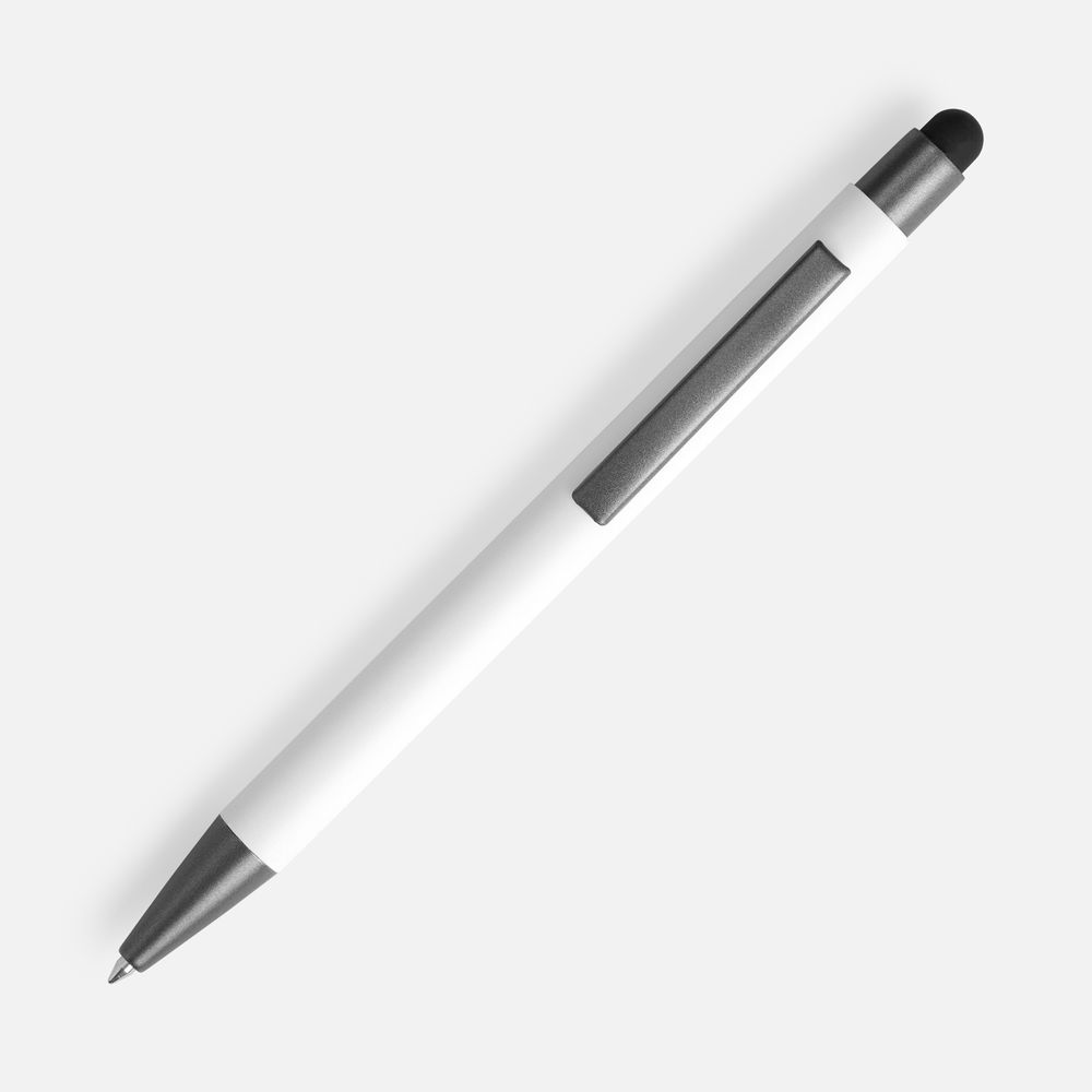 Ручка шариковая Atento Soft Touch со стилусом, белая — изображение 2