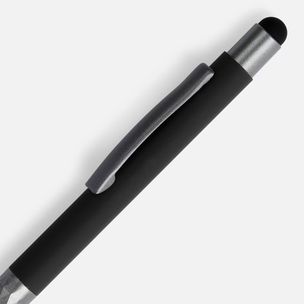 Ручка шариковая Digit Soft Touch со стилусом, черная — изображение 3