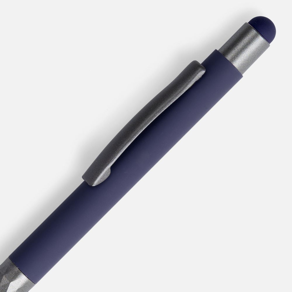 Ручка шариковая Digit Soft Touch со стилусом, синяя — изображение 3