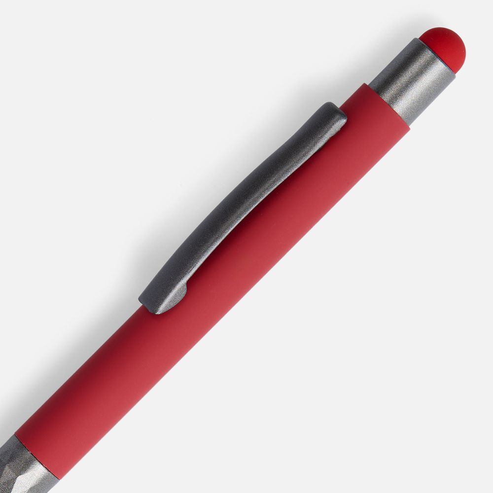 Ручка шариковая Digit Soft Touch со стилусом, красная — изображение 3