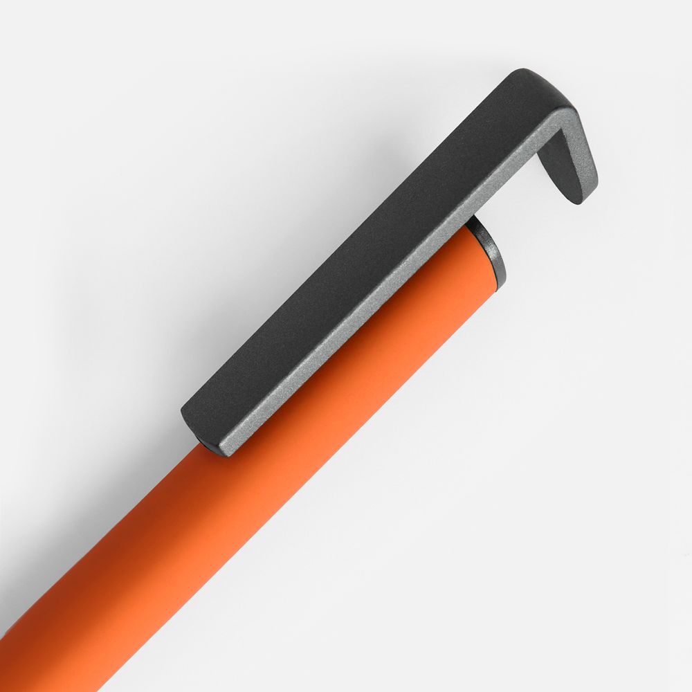 Ручка шариковая Standic Soft Touch с подставкой для телефона, оранжевая — изображение 3