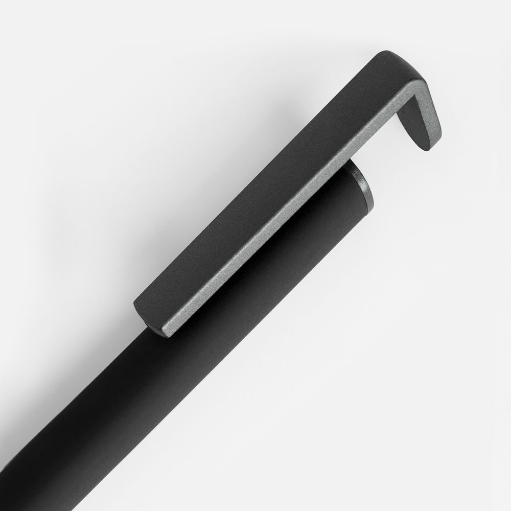 Ручка шариковая Standic Soft Touch с подставкой для телефона, черная — изображение 3