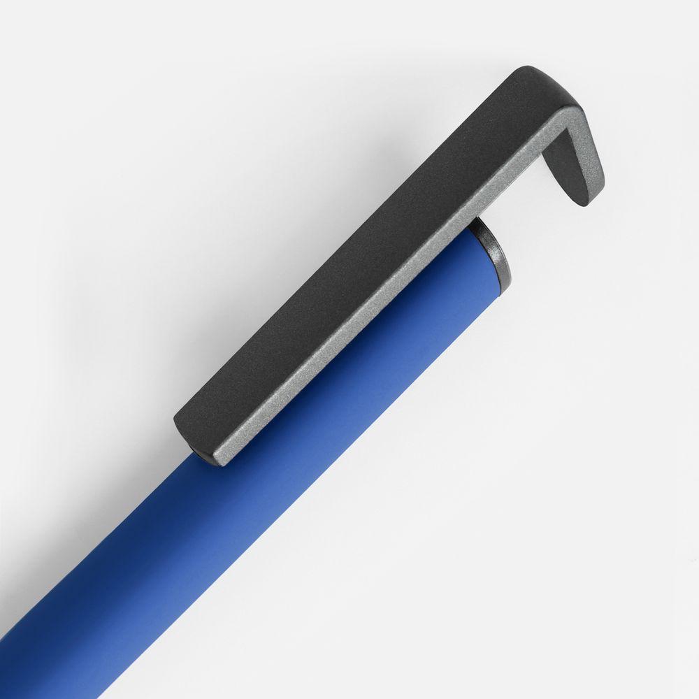 Ручка шариковая Standic Soft Touch с подставкой для телефона, синяя — изображение 3