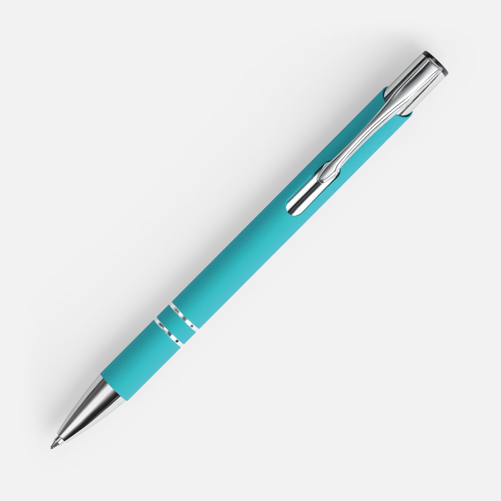Ручка шариковая Keskus Soft Touch, бирюзовая — изображение 2