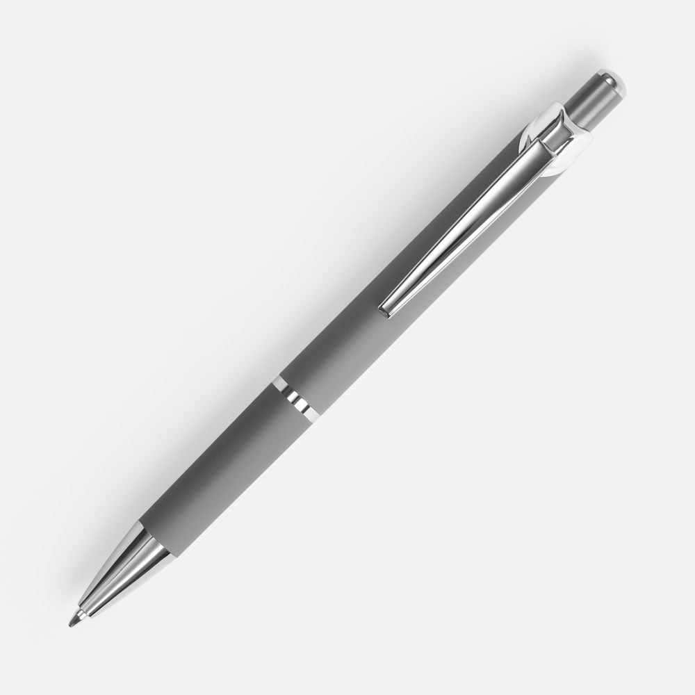 Ручка шариковая Chromos Soft Touch, серая — изображение 2