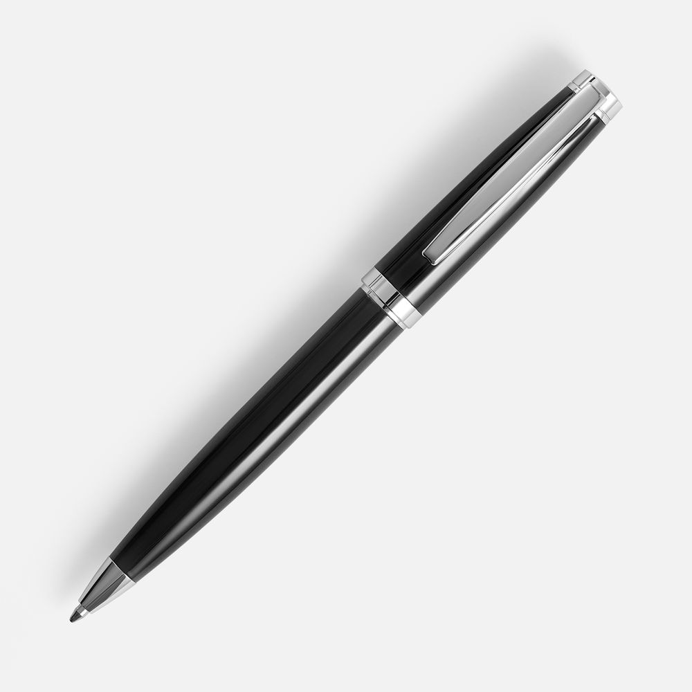Ручка шариковая Letra Chrome, глянцевая, черная — изображение 2