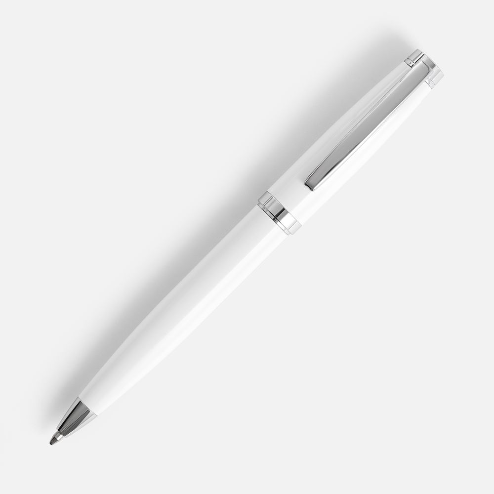Ручка шариковая Letra Chrome, глянцевая, белая — изображение 2