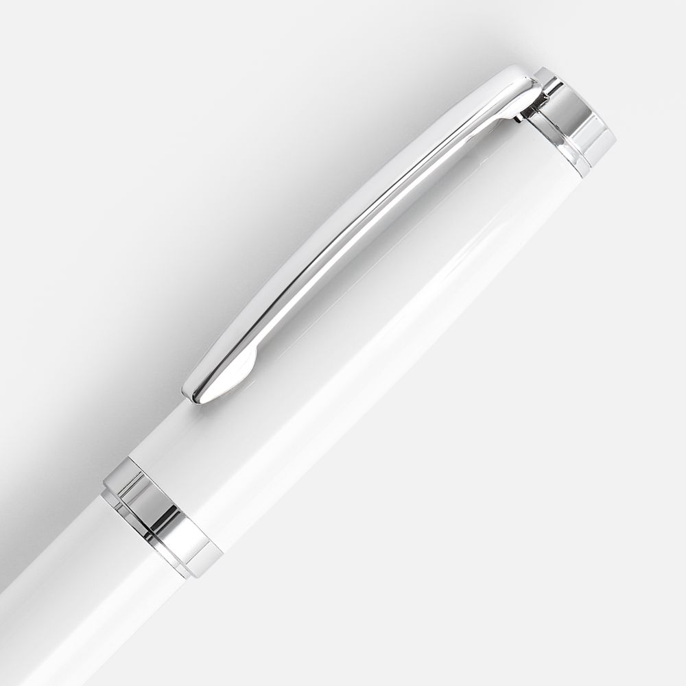Ручка шариковая Letra Chrome, глянцевая, белая — изображение 3