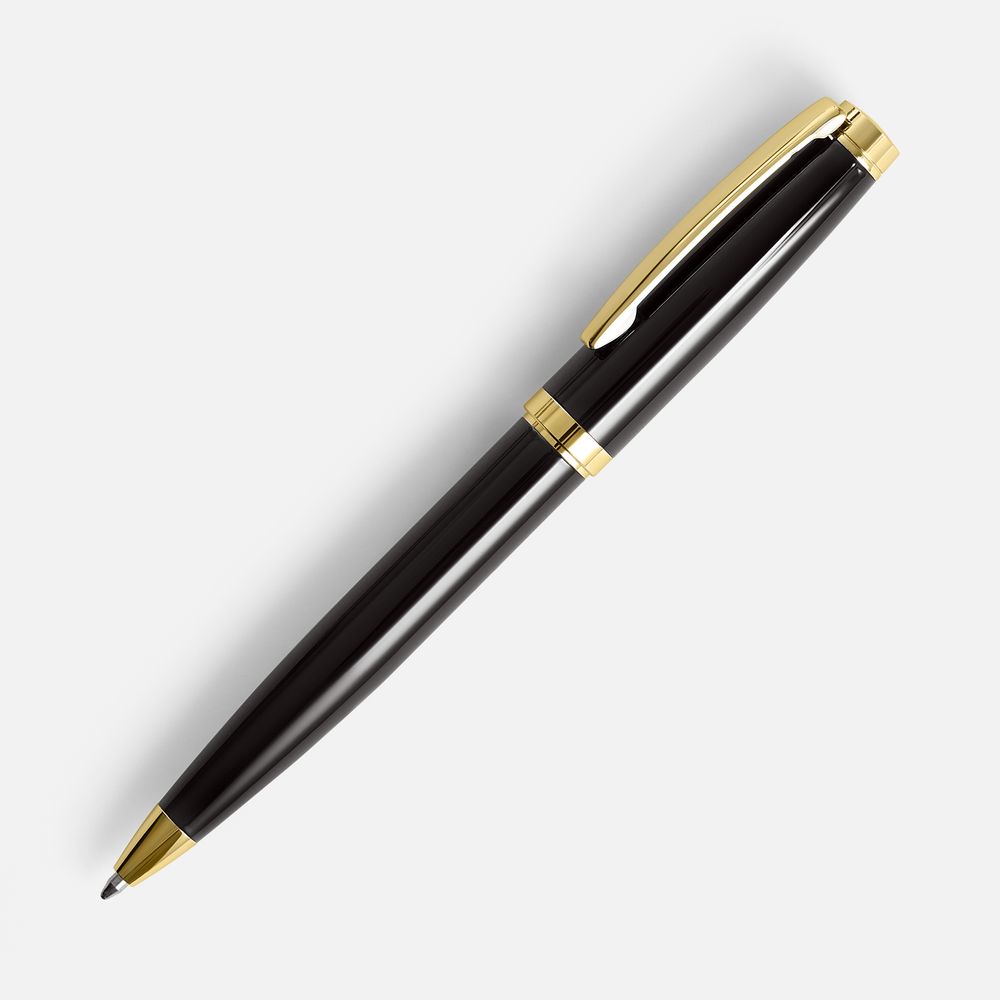 Ручка шариковая Letra Gold, глянцевая, черная