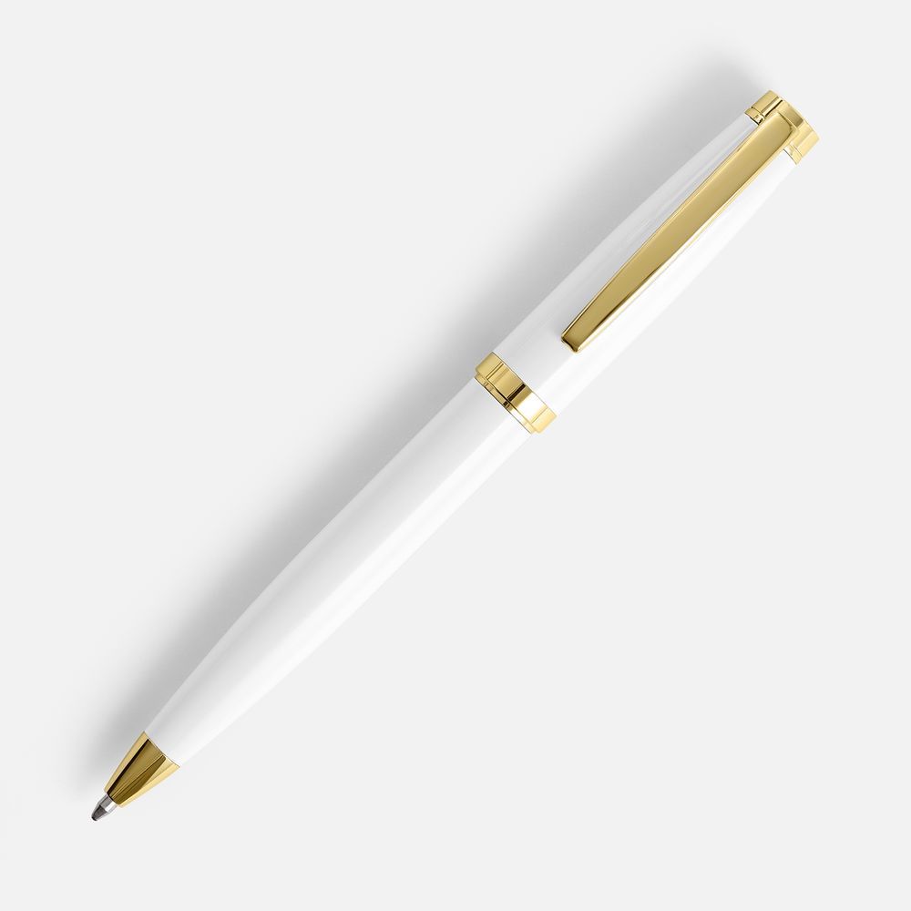 Ручка шариковая Letra Gold, глянцевая, белая — изображение 2
