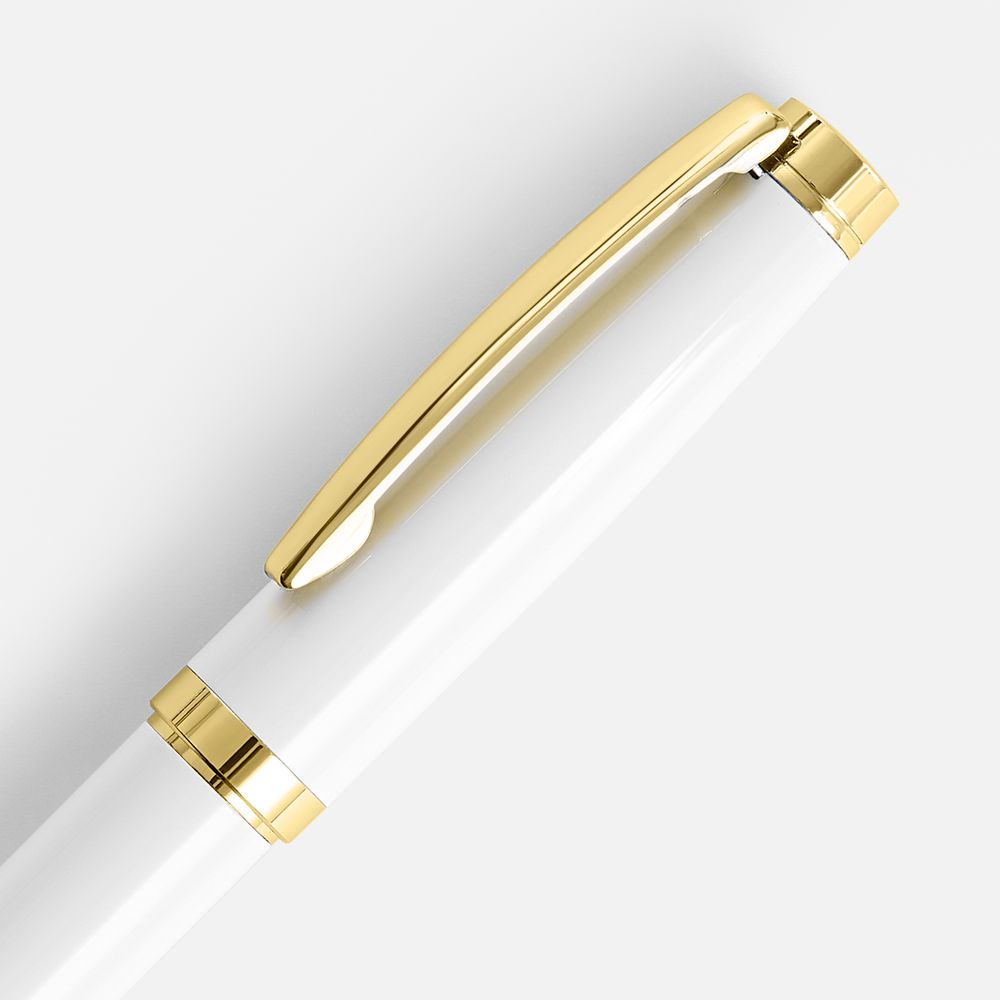 Ручка шариковая Letra Gold, глянцевая, белая — изображение 3