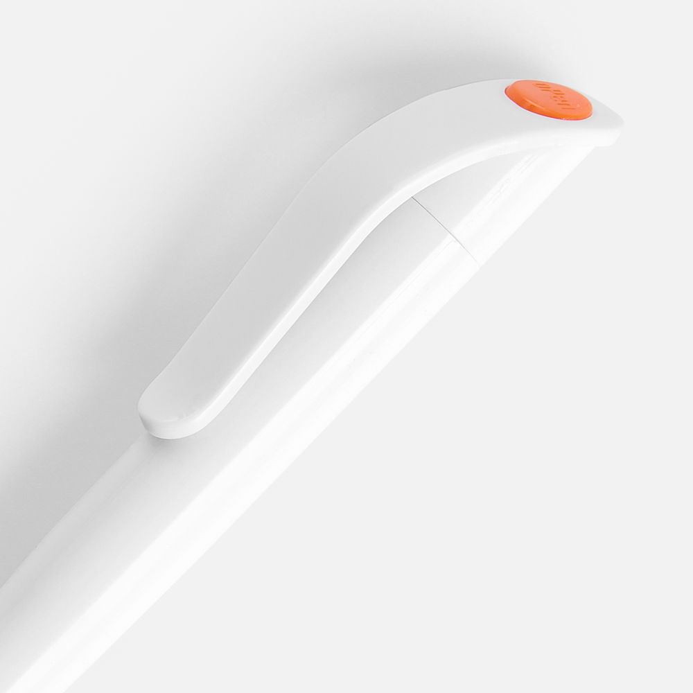 Ручка шариковая Grip, белая с оранжевым — изображение 3