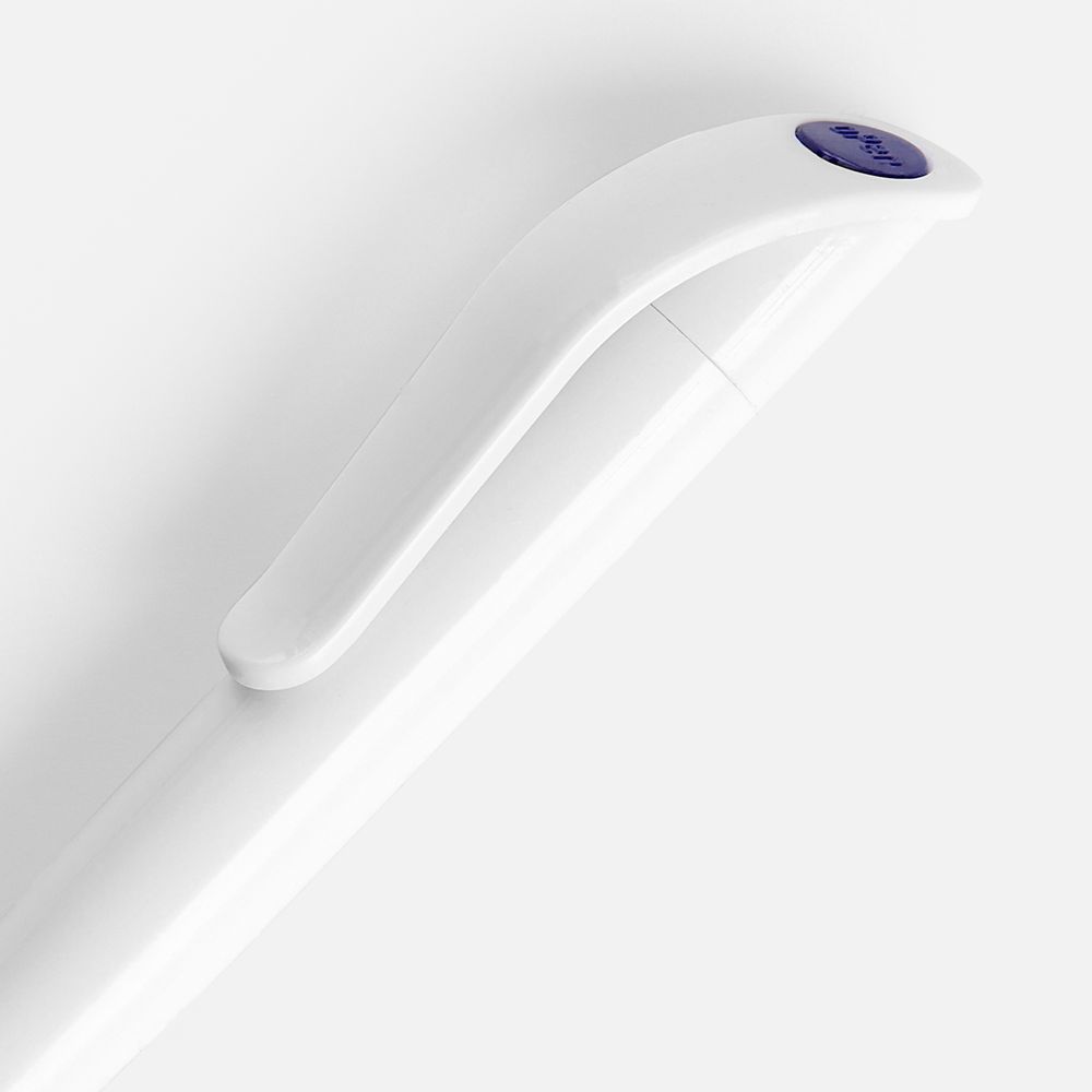 Ручка шариковая Grip, белая (молочная) с синим — изображение 3