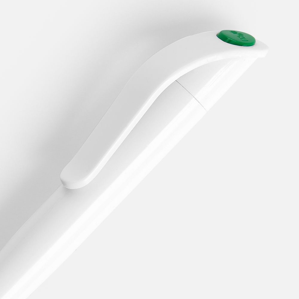 Ручка шариковая Grip, белая с зеленым — изображение 3