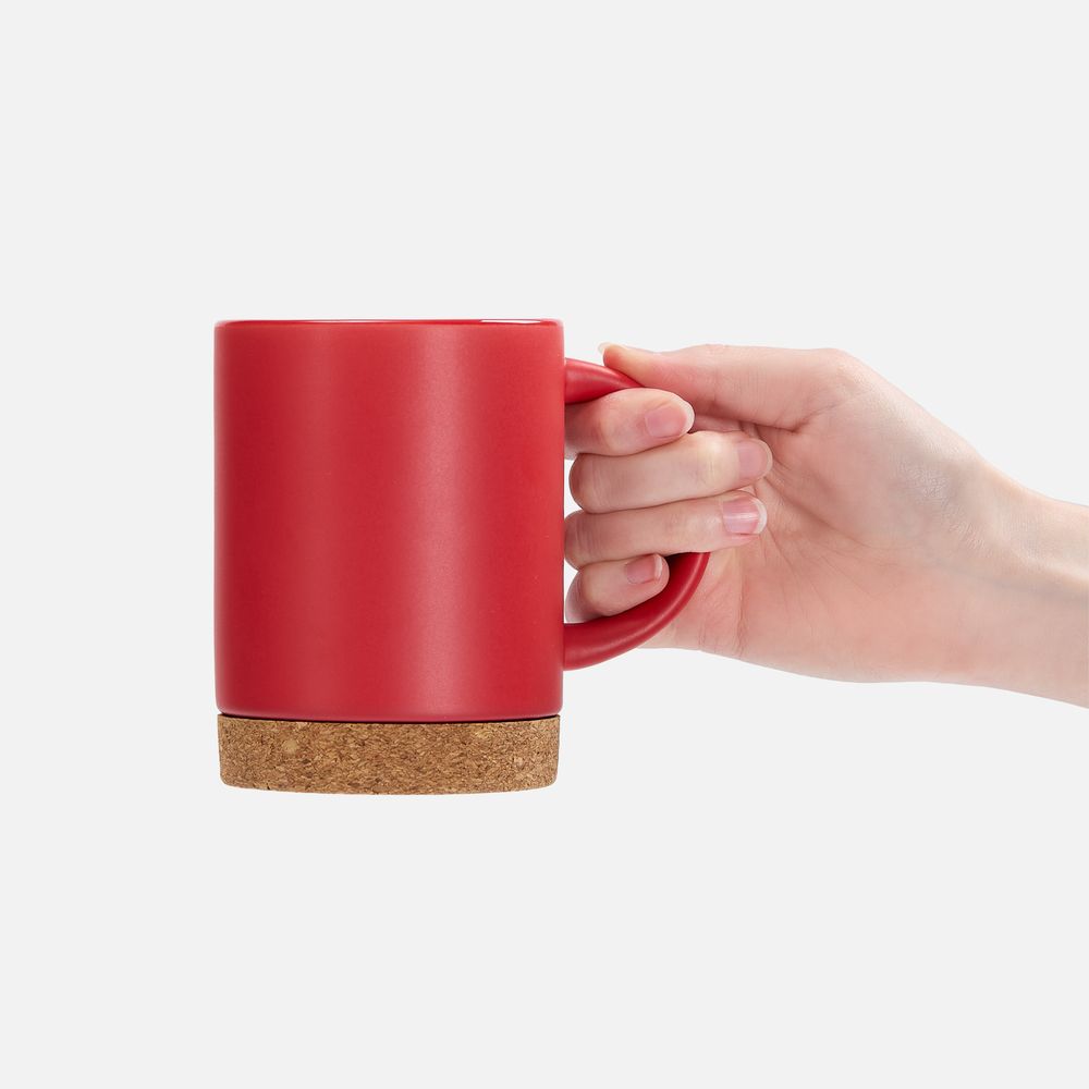 Кружка с пробковой подставкой Corky, красная — изображение 4
