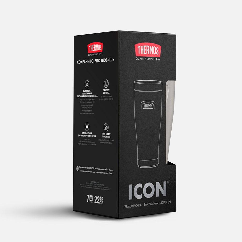 Термокружка Icon 470, серебристая (стальная) — изображение 7