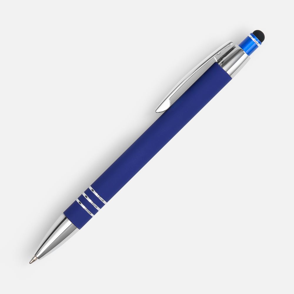 Ручка шариковая Sansen Soft Touch со стилусом, синяя — изображение 2