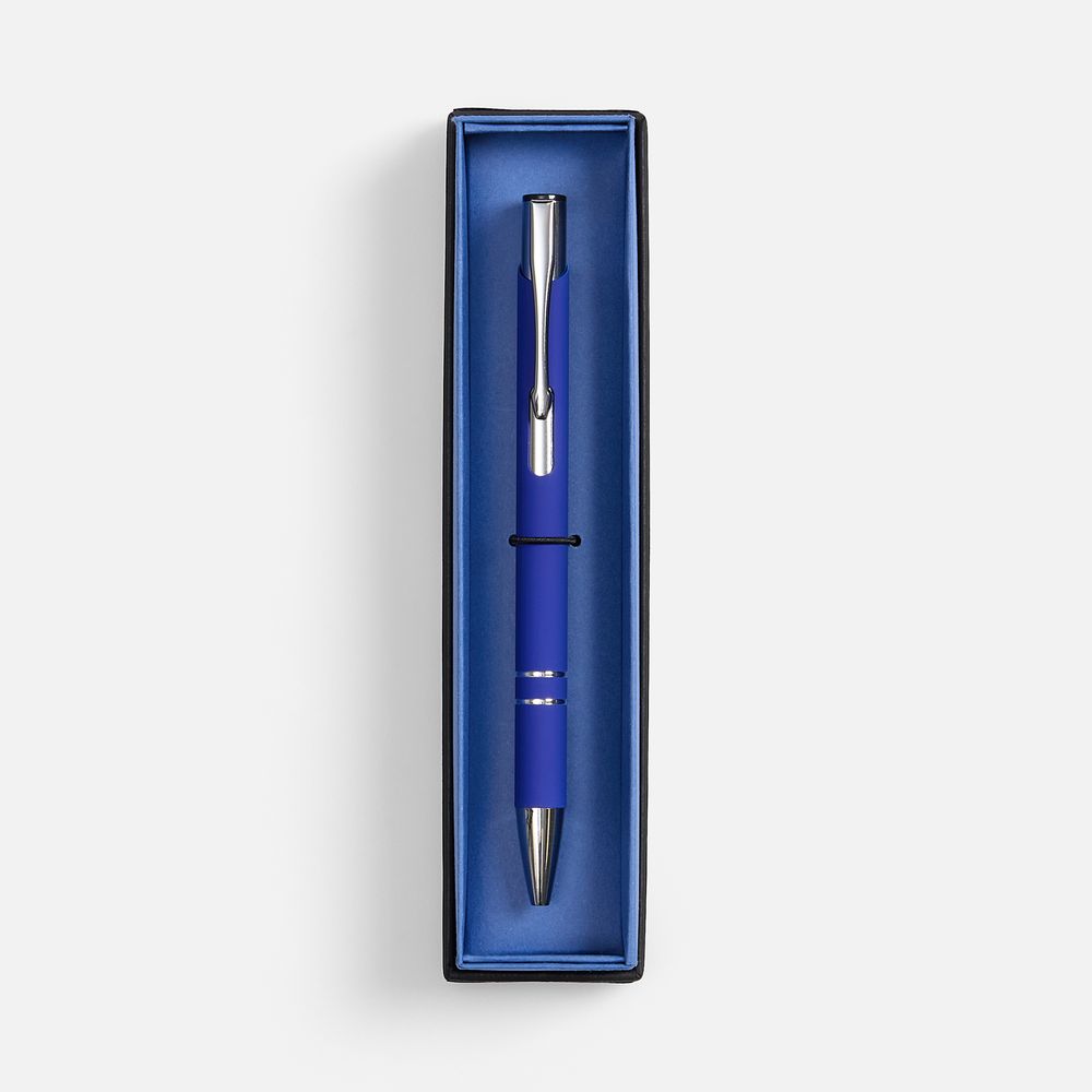 Ручка шариковая Keskus Soft Touch в футляре, синяя — изображение 2