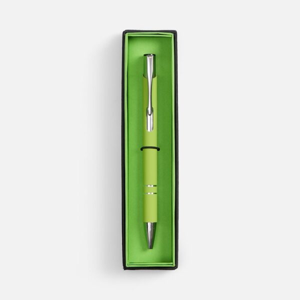 Ручка шариковая Keskus Soft Touch в футляре, зеленое яблоко