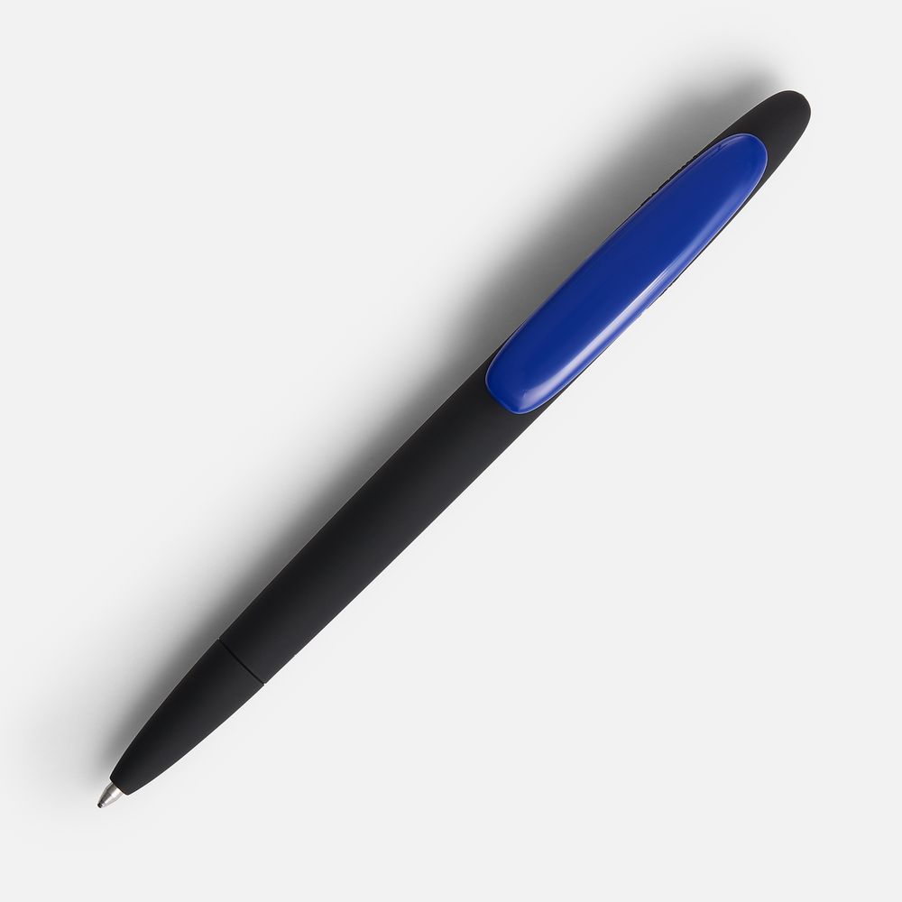 Ручка шариковая Prodir DS5 TRR-P Soft Touch, черная с синим — изображение 2