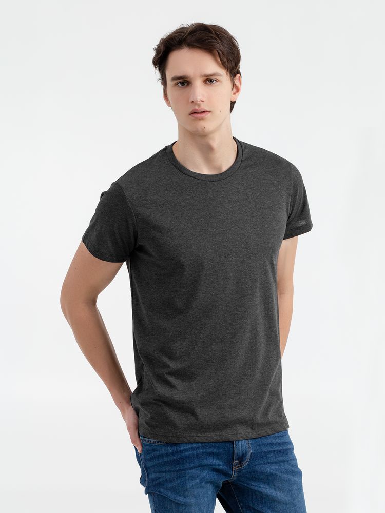 Футболка мужская Regent Fit 150, черный меланж — изображение 2