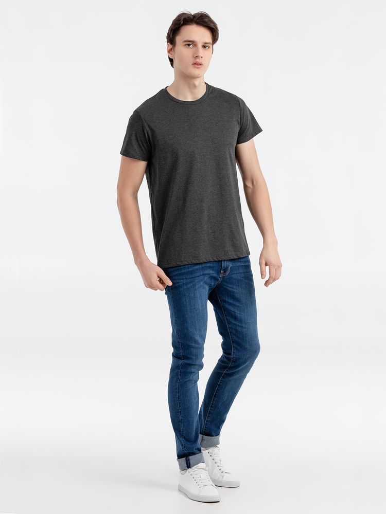 Футболка мужская Regent Fit 150, черный меланж — изображение 4