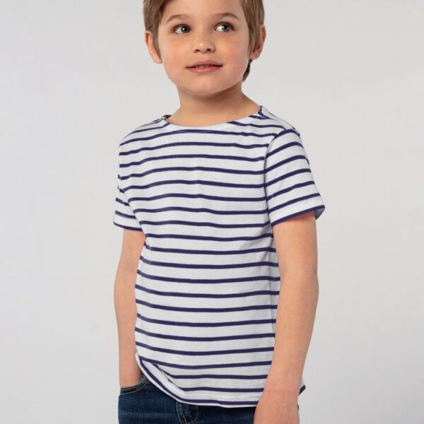 Футболка детская Miles Kids белая с темно-синим