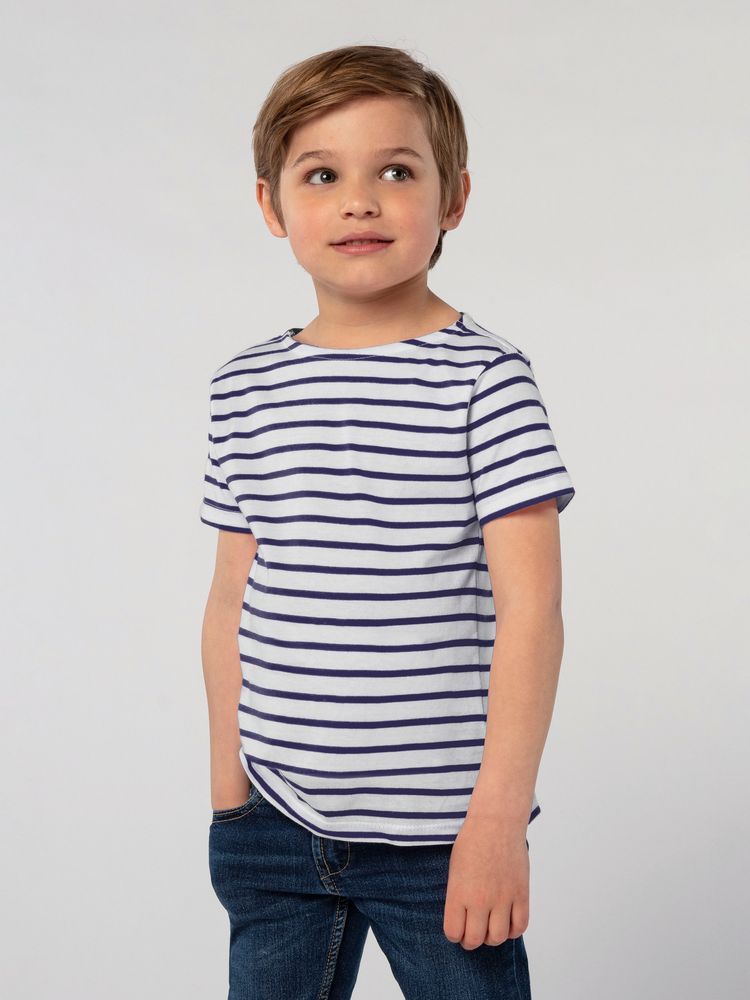 Футболка детская Miles Kids белая с темно-синим — изображение 2