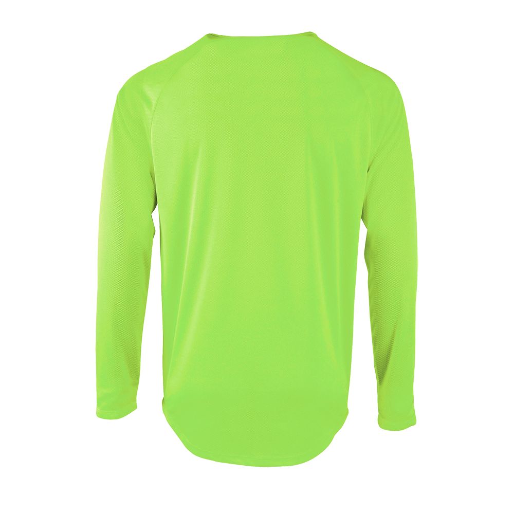 Футболка с длинным рукавом Sporty LSL Men, неоново-зеленая — изображение 2